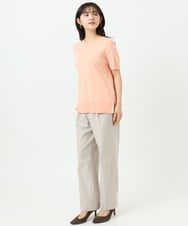 F1LGD33170 MK MICHEL KLEIN(小さいサイズ)(メゾン ドゥ サンク) 【小さいサイズ】ドライタッチストレッチ テーパードパンツ/イージーケア/洗濯機で洗える グレージュ