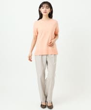 F1LGD33170 MK MICHEL KLEIN(小さいサイズ)(メゾン ドゥ サンク) 【小さいサイズ】ドライタッチストレッチ テーパードパンツ/イージーケア/洗濯機で洗える グレージュ