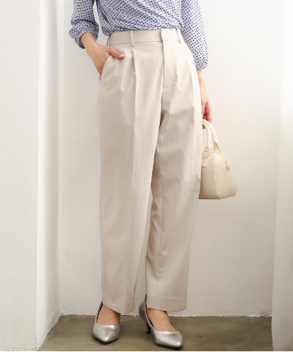 F1LGD33170 MK MICHEL KLEIN(小さいサイズ) 【小さいサイズ】ドライタッチストレッチ テーパードパンツ/イージーケア/洗濯機で洗える