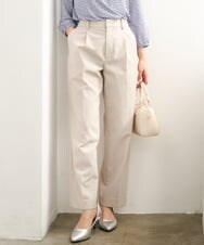 F1LGD33170 MK MICHEL KLEIN(小さいサイズ)(メゾン ドゥ サンク) 【小さいサイズ】ドライタッチストレッチ テーパードパンツ/イージーケア/洗濯機で洗える グレージュ