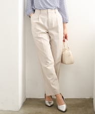 F1LGD33170 MK MICHEL KLEIN(小さいサイズ)(メゾン ドゥ サンク) 【小さいサイズ】ドライタッチストレッチ テーパードパンツ/イージーケア/洗濯機で洗える グレージュ