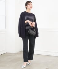 F1LGD33170 MK MICHEL KLEIN(小さいサイズ)(メゾン ドゥ サンク) 【小さいサイズ】ドライタッチストレッチ テーパードパンツ/イージーケア/洗濯機で洗える グレージュ