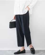 F1LGD33170 MK MICHEL KLEIN(小さいサイズ)(メゾン ドゥ サンク) 【小さいサイズ】ドライタッチストレッチ テーパードパンツ/イージーケア/洗濯機で洗える ネイビー