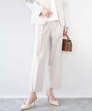 F1LGD33170 MK MICHEL KLEIN(小さいサイズ)(メゾン ドゥ サンク) 【小さいサイズ】ドライタッチストレッチ テーパードパンツ/イージーケア/洗濯機で洗える グレージュ