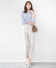 F1LGD33170 MK MICHEL KLEIN(小さいサイズ)(メゾン ドゥ サンク) 【小さいサイズ】ドライタッチストレッチ テーパードパンツ/イージーケア/洗濯機で洗える グレージュ