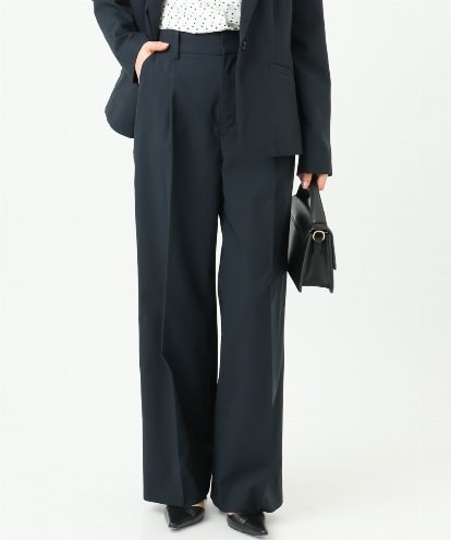 F1LGD34170 MK MICHEL KLEIN(小さいサイズ) 【小さいサイズ】ドライタッチストレッチ ワイドパンツ/イージーケア/洗濯機で洗える