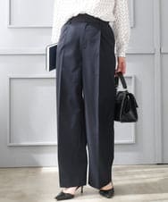 F1LGD34170 MK MICHEL KLEIN(小さいサイズ)(メゾン ドゥ サンク) 【小さいサイズ】ドライタッチストレッチ ワイドパンツ/イージーケア/洗濯機で洗える ネイビー