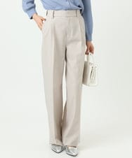 F1LGD34170 MK MICHEL KLEIN(小さいサイズ)(メゾン ドゥ サンク) 【小さいサイズ】ドライタッチストレッチ ワイドパンツ/イージーケア/洗濯機で洗える グレージュ