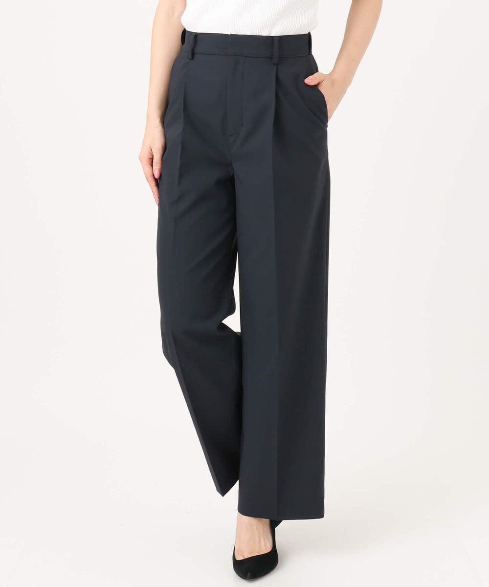 F1LGD34170 MK MICHEL KLEIN(小さいサイズ)(メゾン ドゥ サンク) 【小さいサイズ】ドライタッチストレッチ ワイドパンツ/イージーケア/洗濯機で洗える グレージュ