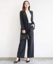 F1LGD34170 MK MICHEL KLEIN(小さいサイズ)(メゾン ドゥ サンク) 【小さいサイズ】ドライタッチストレッチ ワイドパンツ/イージーケア/洗濯機で洗える グレージュ