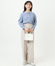 F1LGD34170 MK MICHEL KLEIN(小さいサイズ)(メゾン ドゥ サンク) 【小さいサイズ】ドライタッチストレッチ ワイドパンツ/イージーケア/洗濯機で洗える グレージュ
