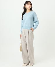 F1LGD34170 MK MICHEL KLEIN(小さいサイズ)(メゾン ドゥ サンク) 【小さいサイズ】ドライタッチストレッチ ワイドパンツ/イージーケア/洗濯機で洗える グレージュ