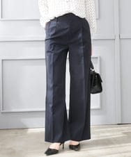 F1LGD34170 MK MICHEL KLEIN(小さいサイズ)(メゾン ドゥ サンク) 【小さいサイズ】ドライタッチストレッチ ワイドパンツ/イージーケア/洗濯機で洗える グレージュ