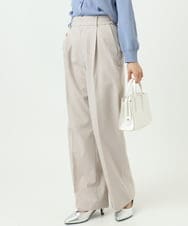 F1LGD34170 MK MICHEL KLEIN(小さいサイズ)(メゾン ドゥ サンク) 【小さいサイズ】ドライタッチストレッチ ワイドパンツ/イージーケア/洗濯機で洗える グレージュ