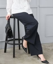 F1LGD34170 MK MICHEL KLEIN(小さいサイズ)(メゾン ドゥ サンク) 【小さいサイズ】ドライタッチストレッチ ワイドパンツ/イージーケア/洗濯機で洗える グレージュ