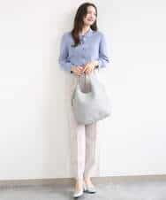 F1LGD34170 MK MICHEL KLEIN(小さいサイズ)(メゾン ドゥ サンク) 【小さいサイズ】ドライタッチストレッチ ワイドパンツ/イージーケア/洗濯機で洗える グレージュ