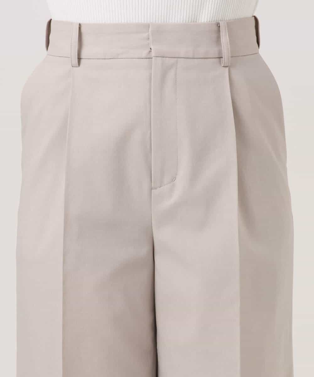 F1LGD34170 MK MICHEL KLEIN(小さいサイズ)(メゾン ドゥ サンク) 【小さいサイズ】ドライタッチストレッチ ワイドパンツ/イージーケア/洗濯機で洗える グレージュ