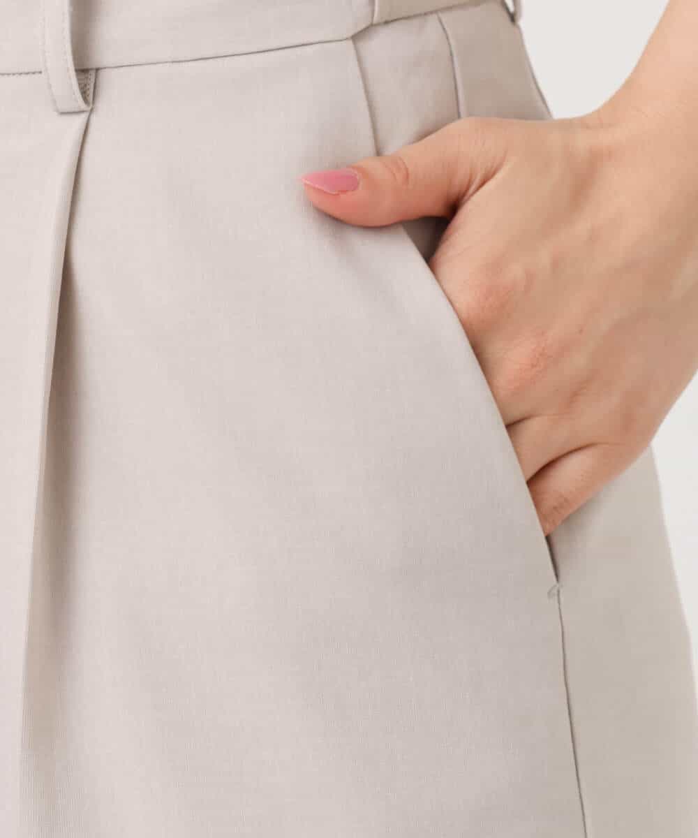 F1LGD34170 MK MICHEL KLEIN(小さいサイズ)(メゾン ドゥ サンク) 【小さいサイズ】ドライタッチストレッチ ワイドパンツ/イージーケア/洗濯機で洗える グレージュ