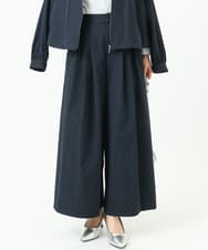 F1LGD37170 MK MICHEL KLEIN(小さいサイズ)(メゾン ドゥ サンク) 【小さいサイズ】ストレッチ3タックワイドパンツ/洗える ネイビー