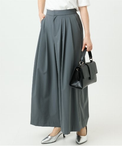 F1LGD37170 MK MICHEL KLEIN(小さいサイズ) 【小さいサイズ】ストレッチ3タックワイドパンツ/洗える