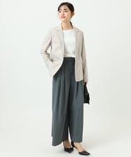 F1LGD37170 MK MICHEL KLEIN(小さいサイズ)(メゾン ドゥ サンク) 【小さいサイズ】ストレッチ3タックワイドパンツ/洗える ダークグレー