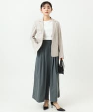 F1LGD37170 MK MICHEL KLEIN(小さいサイズ)(メゾン ドゥ サンク) 【小さいサイズ】ストレッチ3タックワイドパンツ/洗える ダークグレー