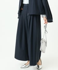 F1LGD37170 MK MICHEL KLEIN(小さいサイズ)(メゾン ドゥ サンク) 【小さいサイズ】ストレッチ3タックワイドパンツ/洗える ダークグレー