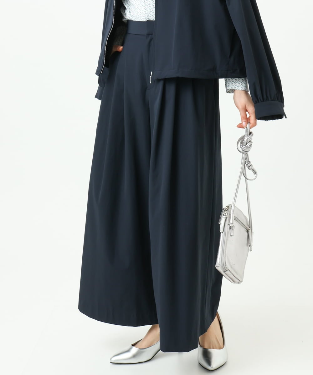 F1LGD37170 MK MICHEL KLEIN(小さいサイズ)(メゾン ドゥ サンク) 【小さいサイズ】ストレッチ3タックワイドパンツ/洗える ダークグレー