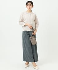 F1LGD37170 MK MICHEL KLEIN(小さいサイズ)(メゾン ドゥ サンク) 【小さいサイズ】ストレッチ3タックワイドパンツ/洗える ダークグレー