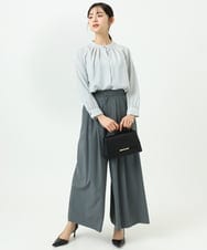 F1LGD37170 MK MICHEL KLEIN(小さいサイズ)(メゾン ドゥ サンク) 【小さいサイズ】ストレッチ3タックワイドパンツ/洗える ダークグレー
