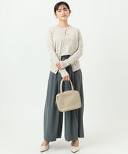 F1LGD37170 MK MICHEL KLEIN(小さいサイズ)(メゾン ドゥ サンク) 【小さいサイズ】ストレッチ3タックワイドパンツ/洗える ダークグレー