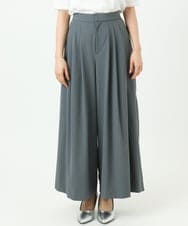 F1LGD37170 MK MICHEL KLEIN(小さいサイズ)(メゾン ドゥ サンク) 【小さいサイズ】ストレッチ3タックワイドパンツ/洗える ダークグレー