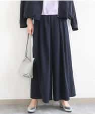 F1LGD37170 MK MICHEL KLEIN(小さいサイズ)(メゾン ドゥ サンク) 【小さいサイズ】ストレッチ3タックワイドパンツ/洗える ネイビー