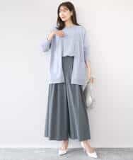 F1LGD37170 MK MICHEL KLEIN(小さいサイズ)(メゾン ドゥ サンク) 【小さいサイズ】ストレッチ3タックワイドパンツ/洗える ダークグレー