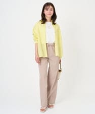 F1LGD40170 MK MICHEL KLEIN(小さいサイズ)(メゾン ドゥ サンク) 【小さいサイズ】コットンライクストレッチワイドパンツ/抗ピリング/洗濯機で洗える カーキ