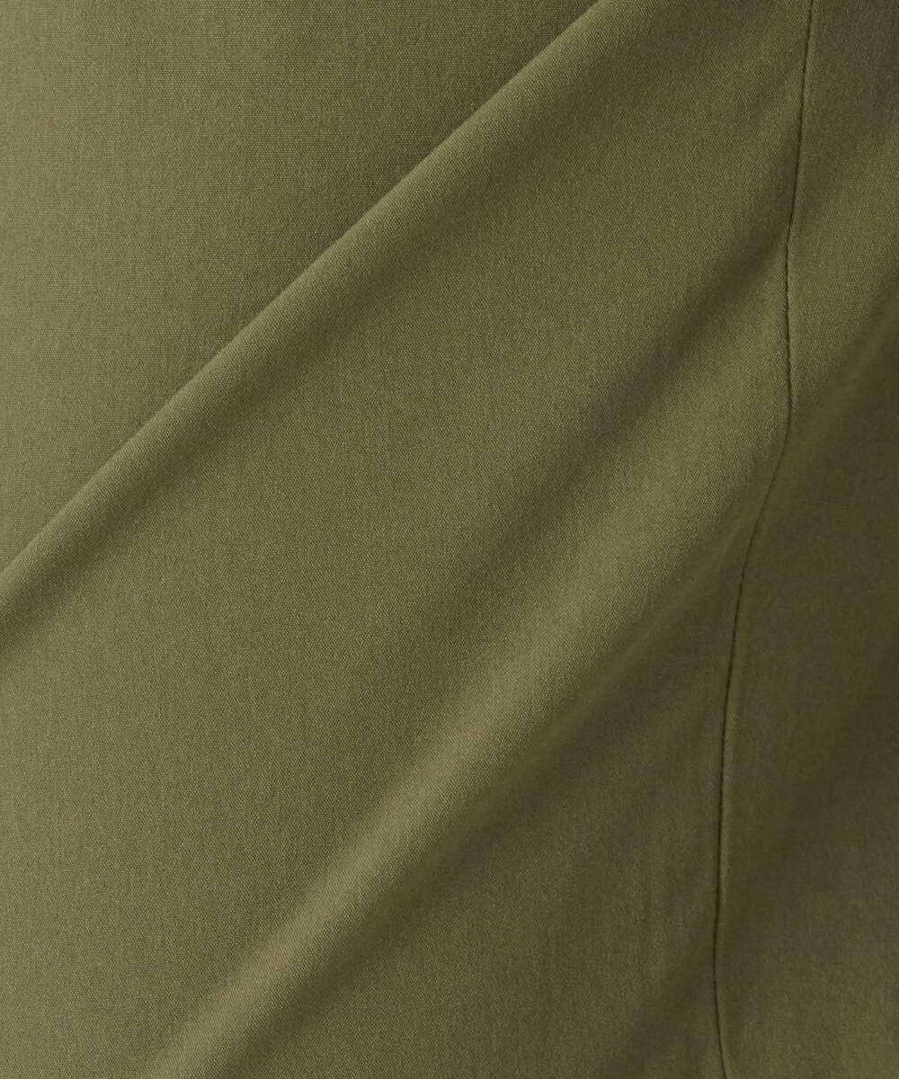 F1LGD40170 MK MICHEL KLEIN(小さいサイズ)(メゾン ドゥ サンク) 【小さいサイズ】コットンライクストレッチワイドパンツ/抗ピリング/洗濯機で洗える カーキ