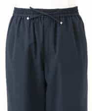 F1LGD40170 MK MICHEL KLEIN(小さいサイズ)(メゾン ドゥ サンク) 【小さいサイズ】コットンライクストレッチワイドパンツ/抗ピリング/洗濯機で洗える ネイビー