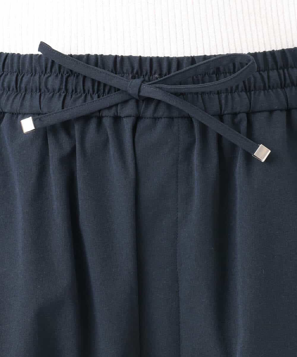 F1LGD40170 MK MICHEL KLEIN(小さいサイズ)(メゾン ドゥ サンク) 【小さいサイズ】コットンライクストレッチワイドパンツ/抗ピリング/洗濯機で洗える ネイビー