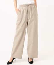 F1LGD40170 MK MICHEL KLEIN(小さいサイズ)(メゾン ドゥ サンク) 【小さいサイズ】コットンライクストレッチワイドパンツ/抗ピリング/洗濯機で洗える ネイビー