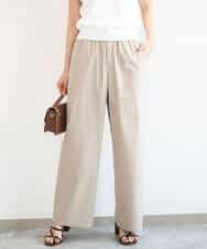 F1LGD40170 MK MICHEL KLEIN(小さいサイズ)(メゾン ドゥ サンク) 【小さいサイズ】コットンライクストレッチワイドパンツ/抗ピリング/洗濯機で洗える ベージュ