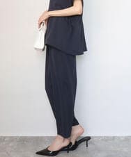 F1LGD44160 MK MICHEL KLEIN(小さいサイズ)(メゾン ドゥ サンク) 【小さいサイズ】[UVカット/接触冷感/防シワ/通気性/洗濯機で洗える]テーパードパンツ ネイビー