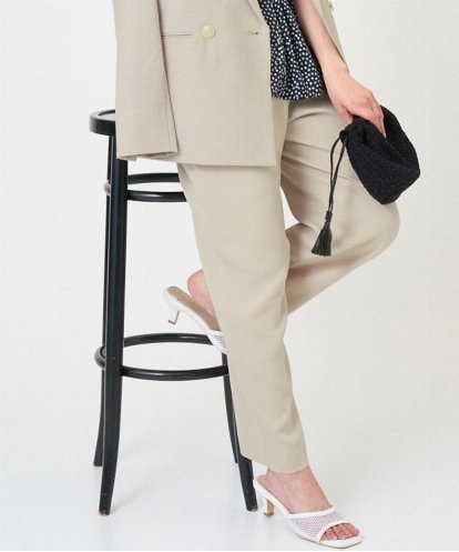 F1LGD44160 MK MICHEL KLEIN(小さいサイズ) 【小さいサイズ】[UVカット/接触冷感/防シワ/通気性/洗濯機で洗える]テーパードパンツ