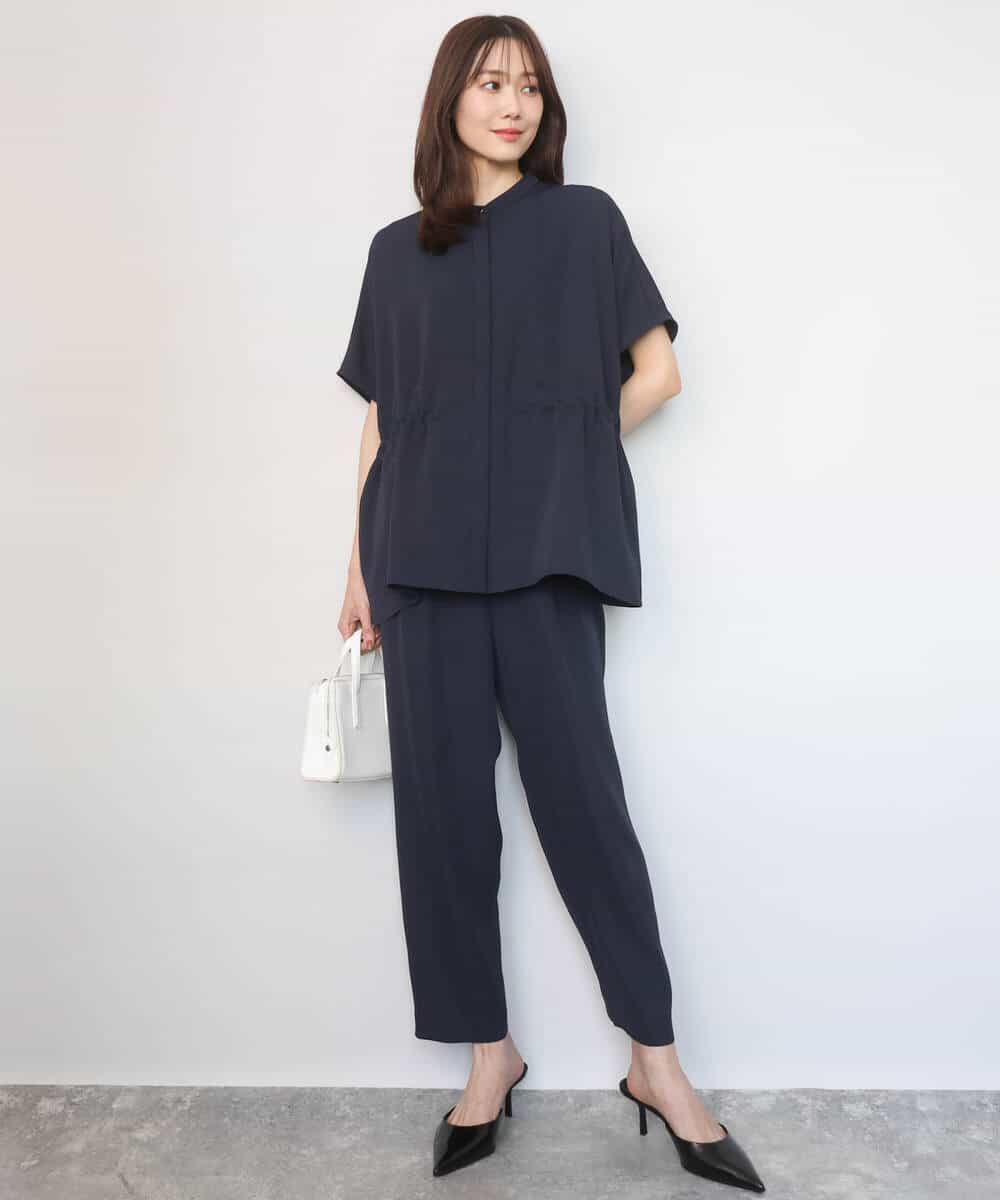 F1LGD44160 MK MICHEL KLEIN(小さいサイズ)(メゾン ドゥ サンク) 【小さいサイズ】[UVカット/接触冷感/防シワ/通気性/洗濯機で洗える]テーパードパンツ ベージュ