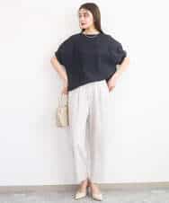 F1LGD44160 MK MICHEL KLEIN(小さいサイズ)(メゾン ドゥ サンク) 【小さいサイズ】[UVカット/接触冷感/防シワ/通気性/洗濯機で洗える]テーパードパンツ ベージュ