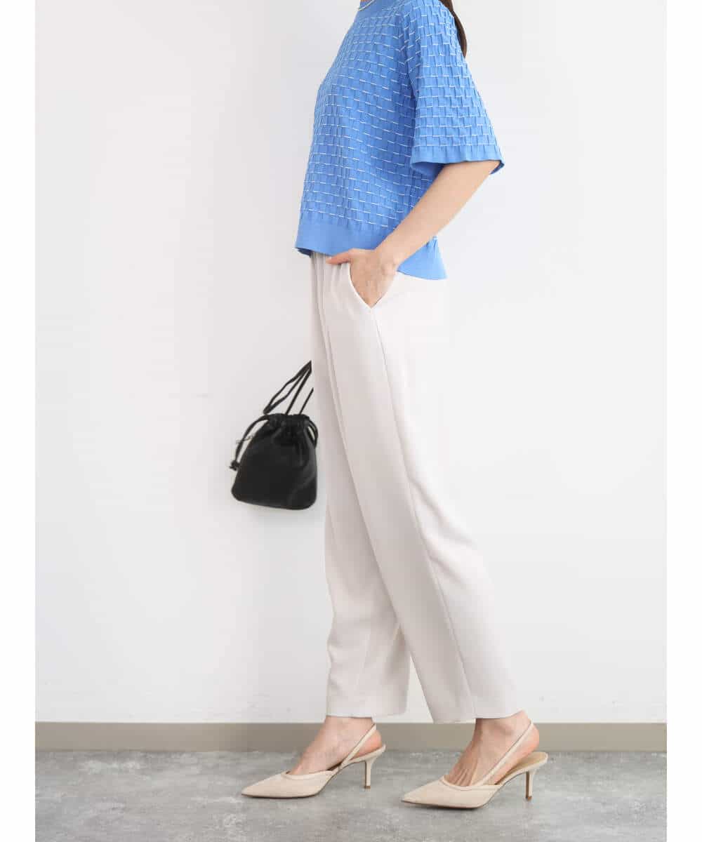 F1LGD44160 MK MICHEL KLEIN(小さいサイズ)(メゾン ドゥ サンク) 【小さいサイズ】[UVカット/接触冷感/防シワ/通気性/洗濯機で洗える]テーパードパンツ ベージュ