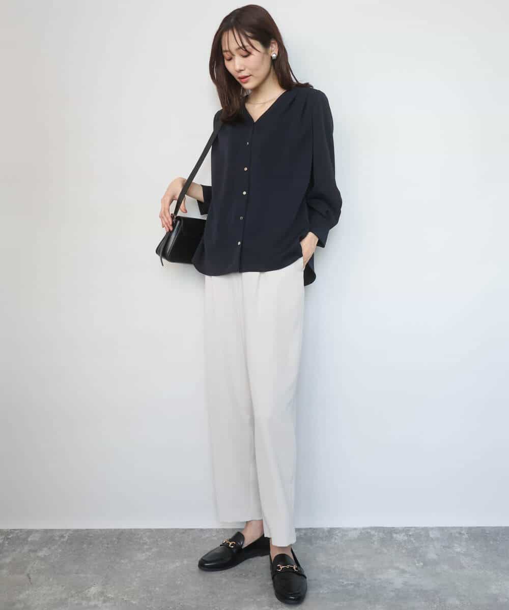 F1LGD44160 MK MICHEL KLEIN(小さいサイズ)(メゾン ドゥ サンク) 【小さいサイズ】[UVカット/接触冷感/防シワ/通気性/洗濯機で洗える]テーパードパンツ ベージュ