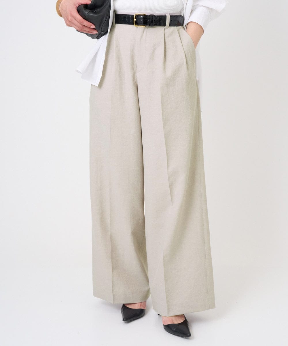 F1LGD46180 MK MICHEL KLEIN(小さいサイズ) 【小さいサイズ】[UVカット/接触冷感/速乾/洗える]バイオヴィンテージツイル ワイドストレートパンツ