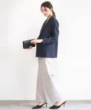 F1LGD46180 MK MICHEL KLEIN(小さいサイズ)(メゾン ドゥ サンク) 【小さいサイズ】[UVカット/接触冷感/速乾/洗える]バイオヴィンテージツイル ワイドストレートパンツ グレージュ