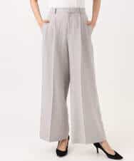 F1LGD46180 MK MICHEL KLEIN(小さいサイズ)(メゾン ドゥ サンク) 【小さいサイズ】[UVカット/接触冷感/速乾/洗える]バイオヴィンテージツイル ワイドストレートパンツ グレージュ