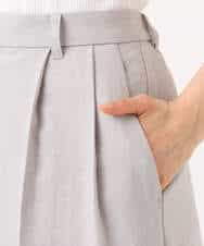 F1LGD46180 MK MICHEL KLEIN(小さいサイズ)(メゾン ドゥ サンク) 【小さいサイズ】[UVカット/接触冷感/速乾/洗える]バイオヴィンテージツイル ワイドストレートパンツ グレージュ